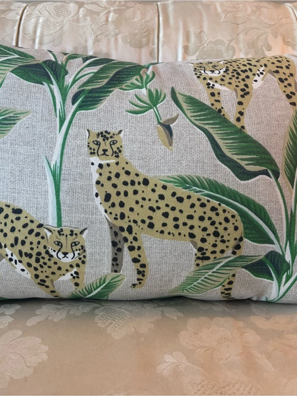 Tropical Cheetah Lumbar Support Pillow 19”x12” Home Decor Big Cat